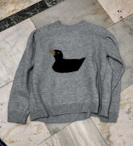 Gray Sweater with Duck Design