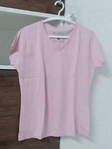 Soft Pink V-Neck T-Shirt(New)