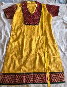 Vibrant Yellow Kurta with cotton bottom