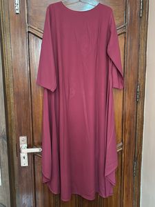 Burgundy High Low Embroidered Kurta/ Dress