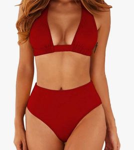 Red High-Waisted Bikini