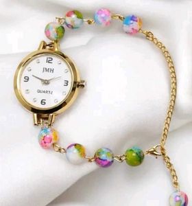 Cute Beaded Watch with Matching Bracelet