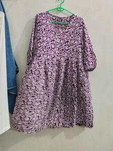 Purple Floral Print Kurta Only kurt