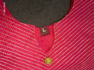 Unused Magenta Silk Kurti with Gold Zari
