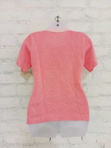 Pink Short Sleeve Knit Top