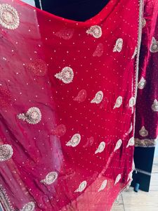 Red Embroidered Salwar Kameez