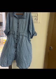 Light Blue Denim Shirt Dress