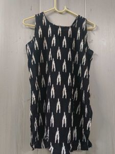 Stylish Black Ikat Print Kurti