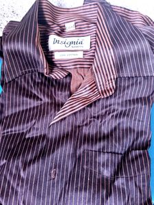 shirt brown colour with strips