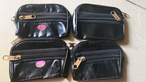Set of 4 Black Coin Purses