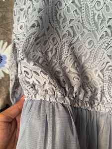 Grey Lace &amp; Net Peplum Top – Elegant Party Wear🫶�