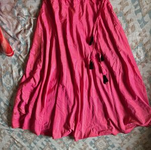 Vibrant double shadePink and orangeEthnic Skirt