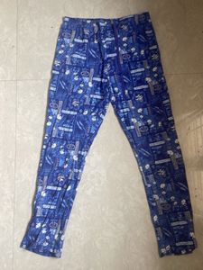 Blue Printed Pajama Pants