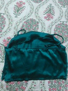 Emerald Green Satin Blouse