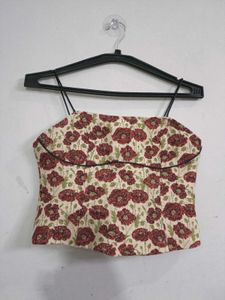 Floral Print Bustier Top