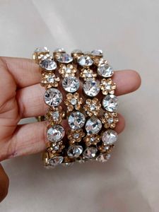 Stunning Crystal Flower Bangles