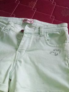 Baby Girl Light Green Shorts