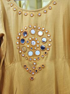 Mustard Yellow Nice Floor Length Kurti