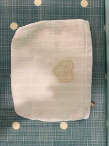 White Lace Heart Makeup Bag