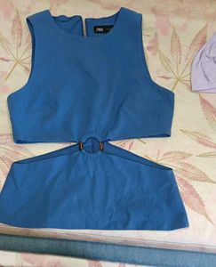 💙 Trendy Blue Cut-Out Top ✨