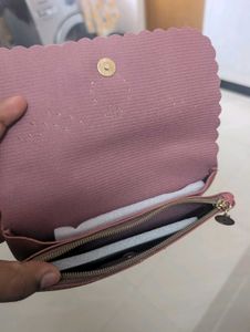 Cute Pink Clutch with Pom-Pom Charm