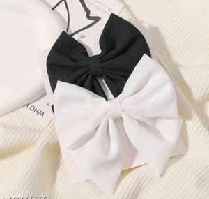 Black And White Hair Bow Pack Of 2