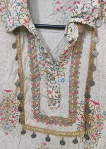 Embroidered Kurta with Coin Embellishments