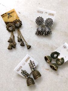 4 jhumka earrings combo