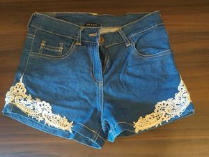 Vanca Denim Lace Shorts (S)