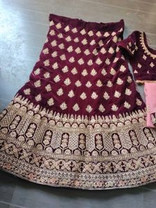 Elegant Velvet Lehenga Choli Set