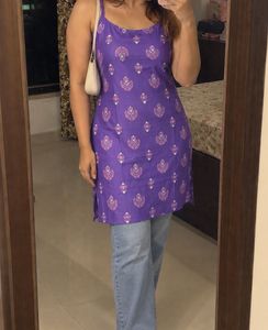 Purple Printed Kurta