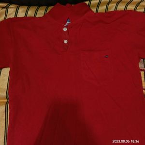 Combo Of 1 Jeans, 1 Mandarin Collar Maroon T-Shirt and Cotton Red T Shirt