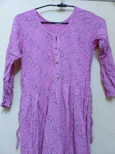 Magenta Printed A Line kurta