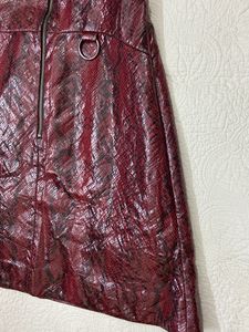 Burgundy Faux Leather Dress