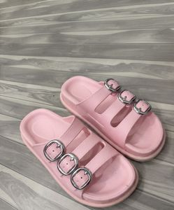 Three-Strap Slide Sandals