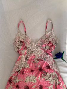 Floral Lace Trim Nightgown