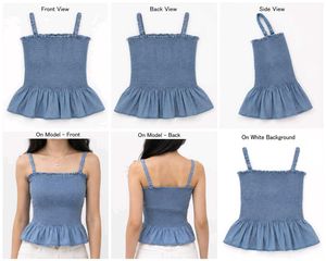 Smocked Peplum blue Top