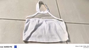 White Ribbed Crop Top