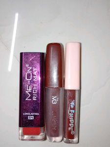 Lot of 3 Lip Glosses & Lipsticks