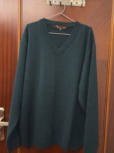 Men's Green V-Neck Sweater