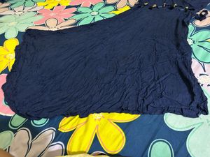 Navy Blue Embroidered Kurti