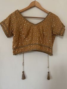 Embellished tan chikankri Blouse