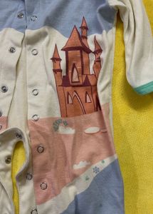 Cute Castle Print Baby Romper