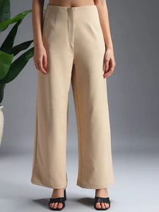 Chic Beige Wide-Leg Trousers