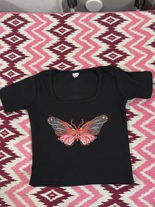 Butterfly Graphic Black T-Shirt