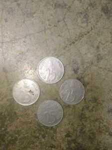 गैंडा logo coin 25 paisa