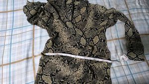 Snake Print Wrap shirt Dress