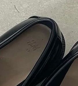 H&amp;M Black Chunky Loafers with Gold Buckle