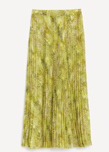 Yellow Mix Accordian Pleated Midi Skirt