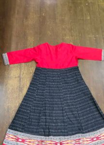 Beautiful Red Black IKKAT Kurta set